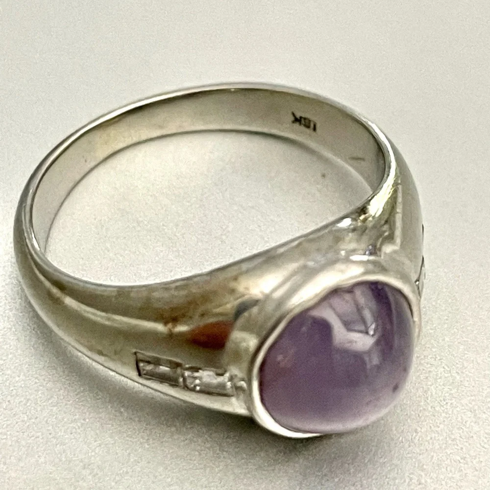 18k White Gold Star Sapphire Ring - Picture 3 of 14